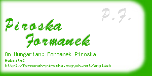 piroska formanek business card